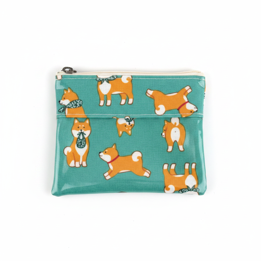 Teal Shiba Inu coin purse β playful Shiba poses