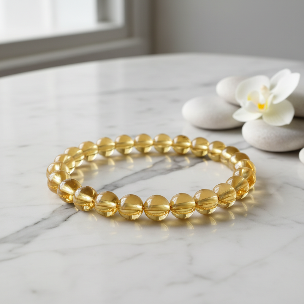 Amber Citrine Bracelet - 7MM bead size
