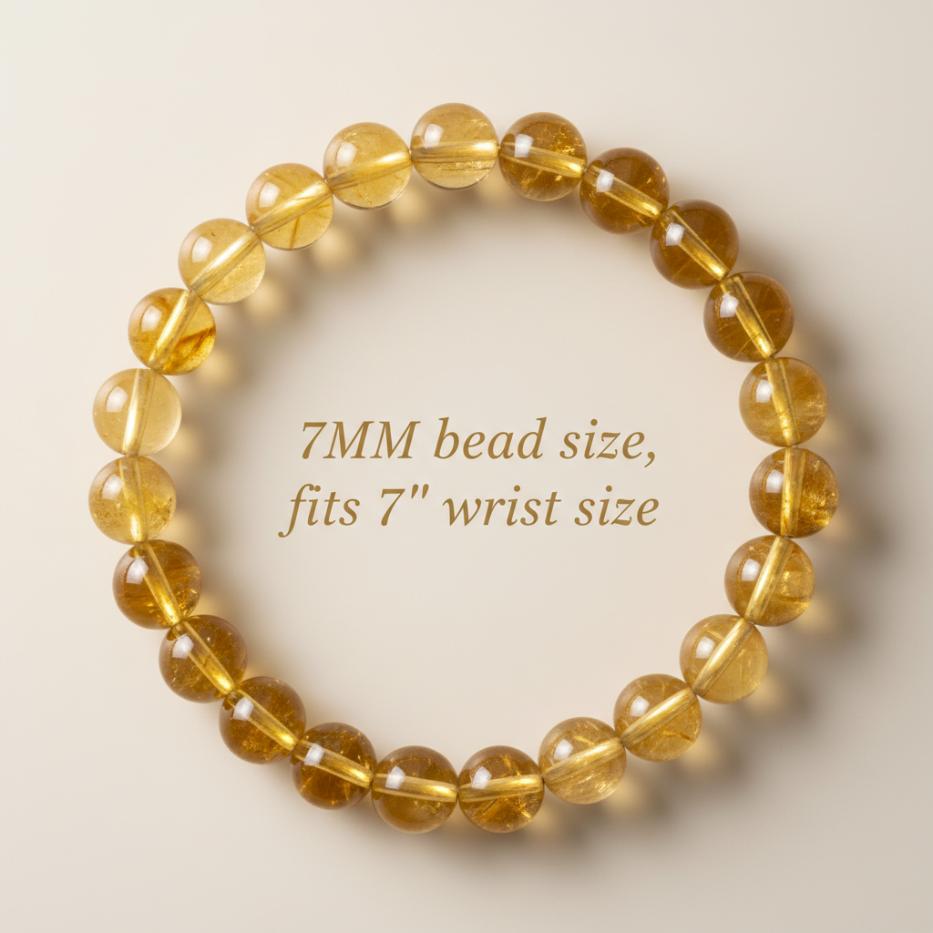 Amber Citrine Bracelet with Size Info