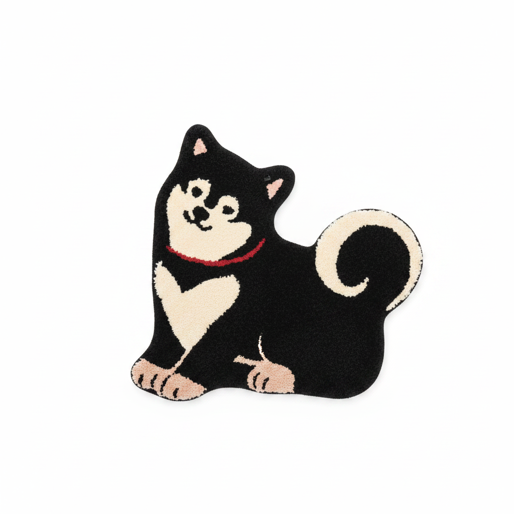 Black Shiba Rug — Front