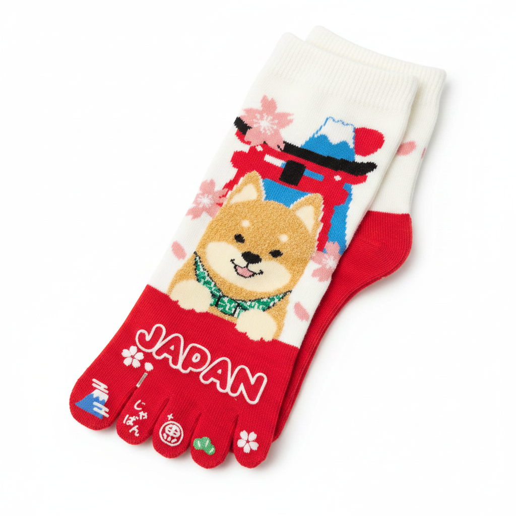 Cherry Blossom Shiba Socks