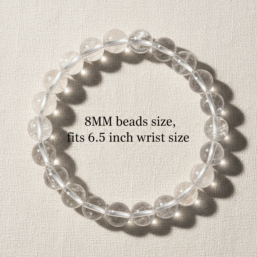 Clear Quartz Bracelet with Updated Size Info
