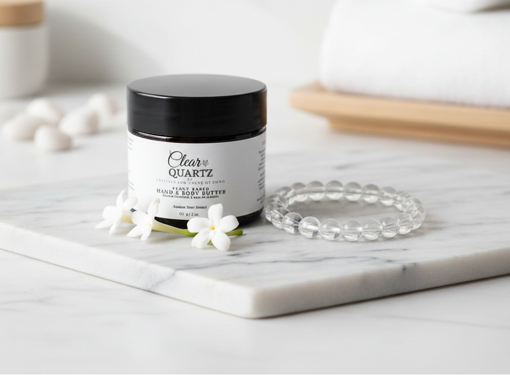 Clear Quartz with Sampaguita Flowers