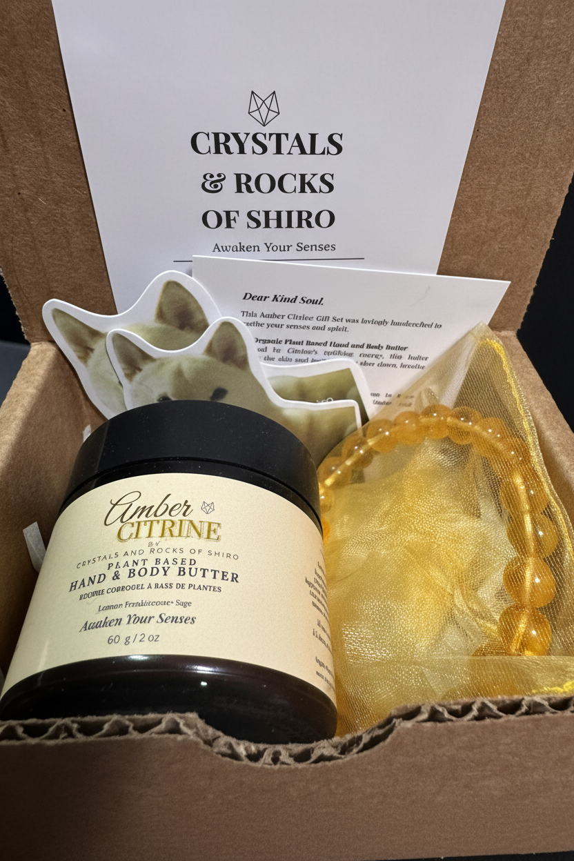 Enhanced pristine Amber Citrine gift set