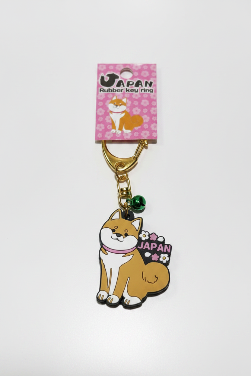 Golden Shiba Japan Rubber Keychain