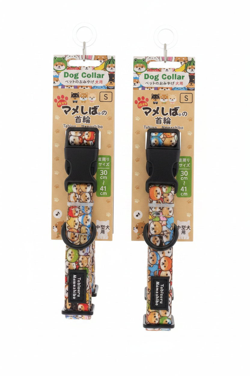 Tabisuru Mameshiba Dog Collar — packaging Size S on white background
