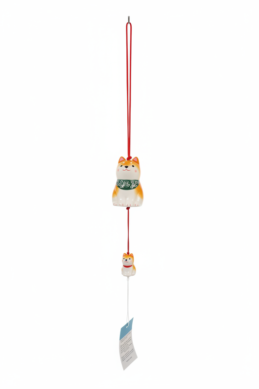Shiba Inu Ceramic Wind Chime — Enhanced