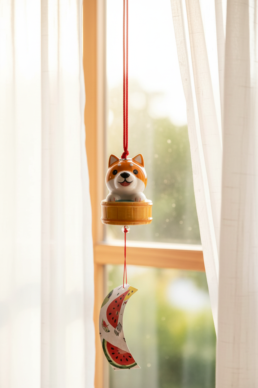 Shiba Inu Wind Chime — Window