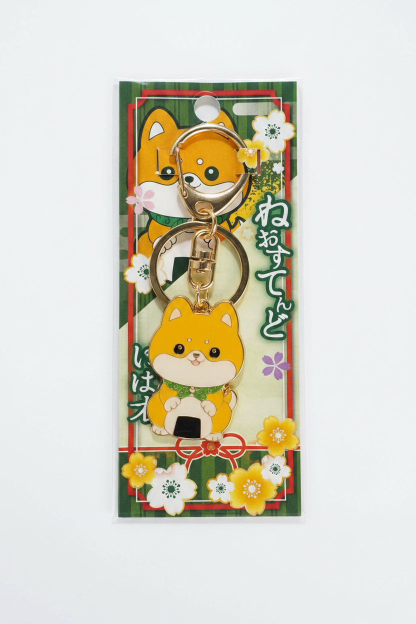 Shiba Onigiri Keychain — Full with Packaging