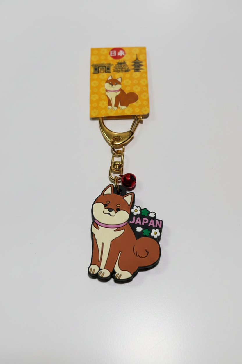 Tan Shiba Japan Rubber Keychain